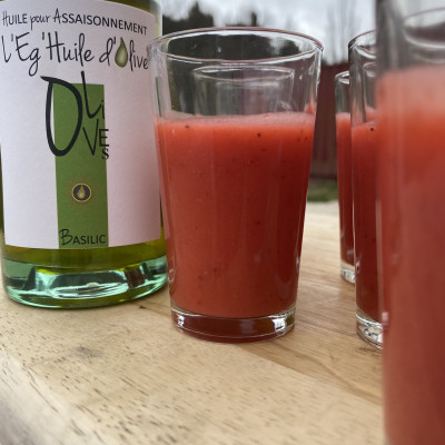 Huile extraite d'Olive & Basilic - Bouteille en verre
